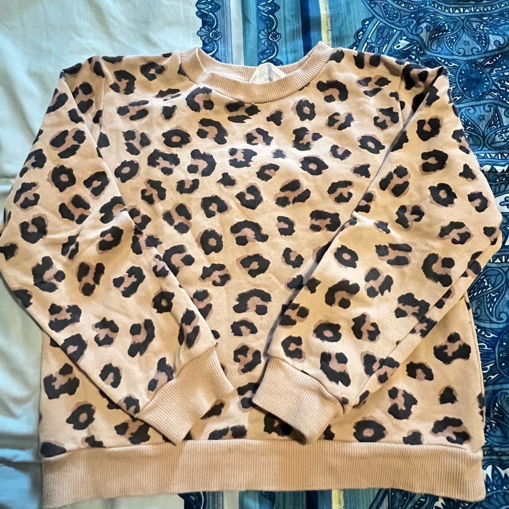H&M Kids Beige Leopard Print Sweatshirt